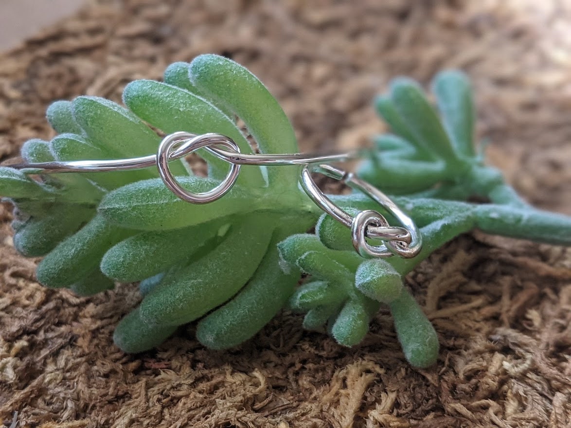 Silver Knot Bracelet and Ring Set - Tie the Knot