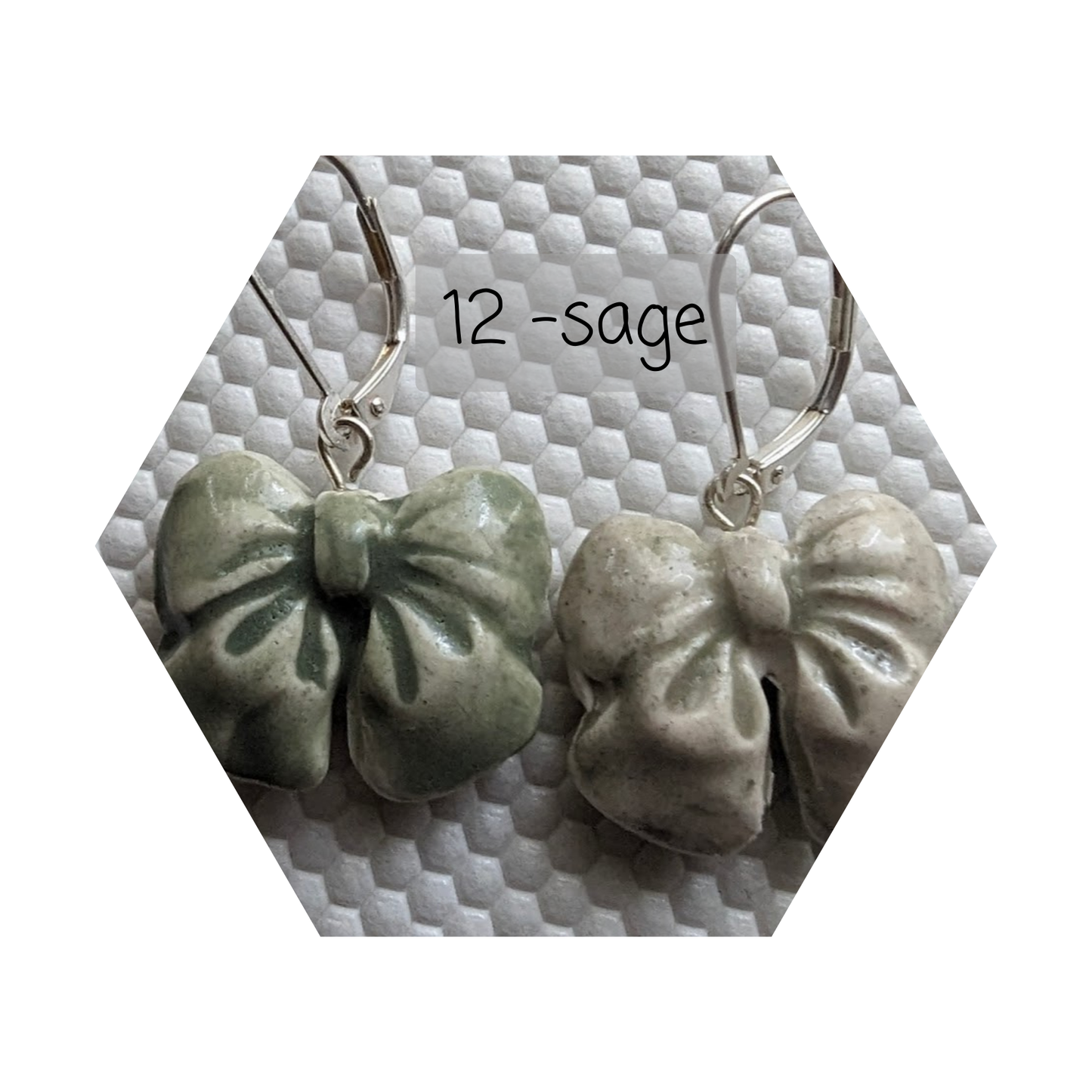 Ceramic Bow REVERSIBLE Earrings Dainty Coquette Bridesmaid Dangles