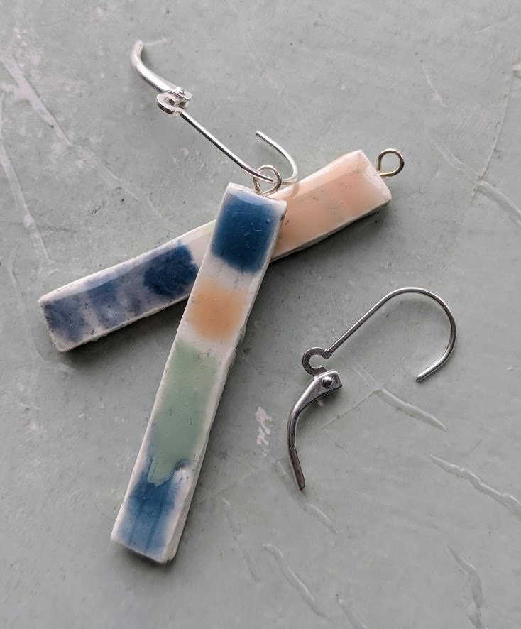 Ceramic Bar Earrings REVERSIBLE 005