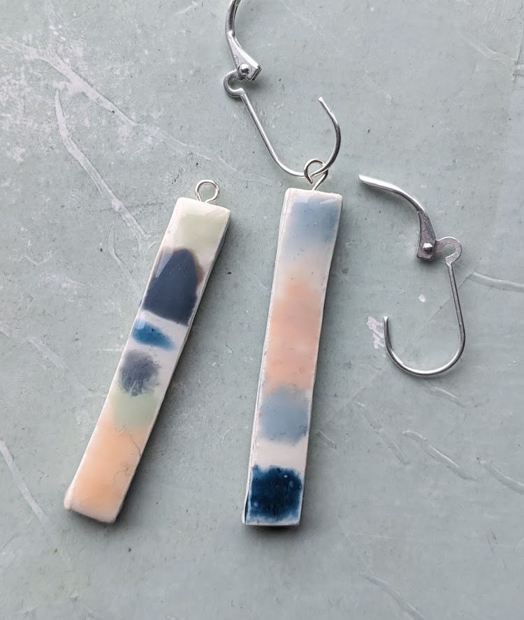 REVERSIBLE Ceramic Bar Earrings 001