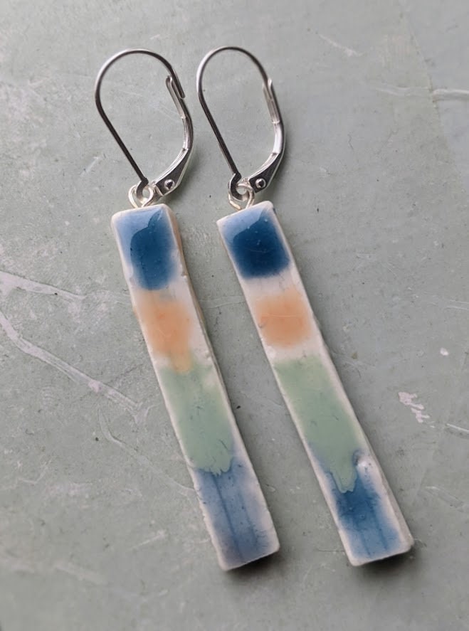 Ceramic Bar Earrings REVERSIBLE 005