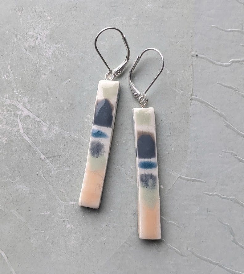 REVERSIBLE Ceramic Bar Earrings 001