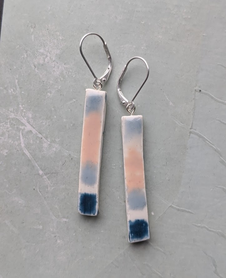 REVERSIBLE Ceramic Bar Earrings 001