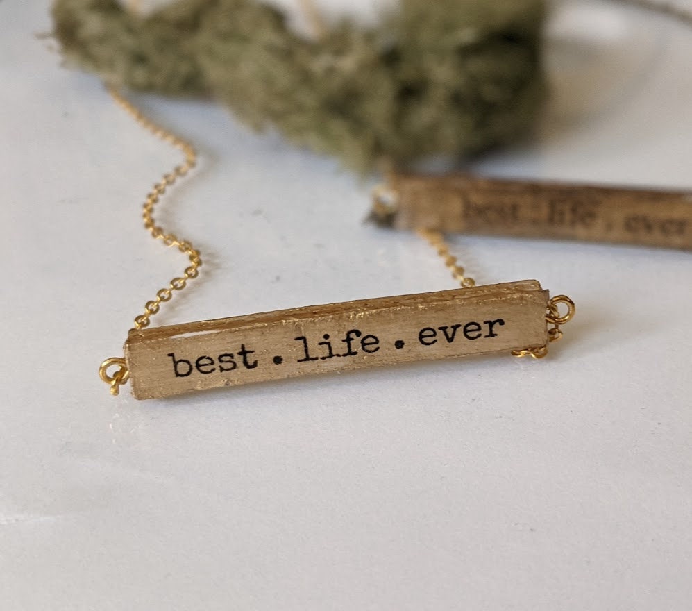 Personalized Silver Necklace Gift Best Life Ever