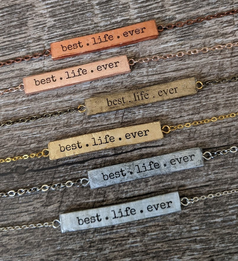 Personalized Silver Necklace Gift Best Life Ever