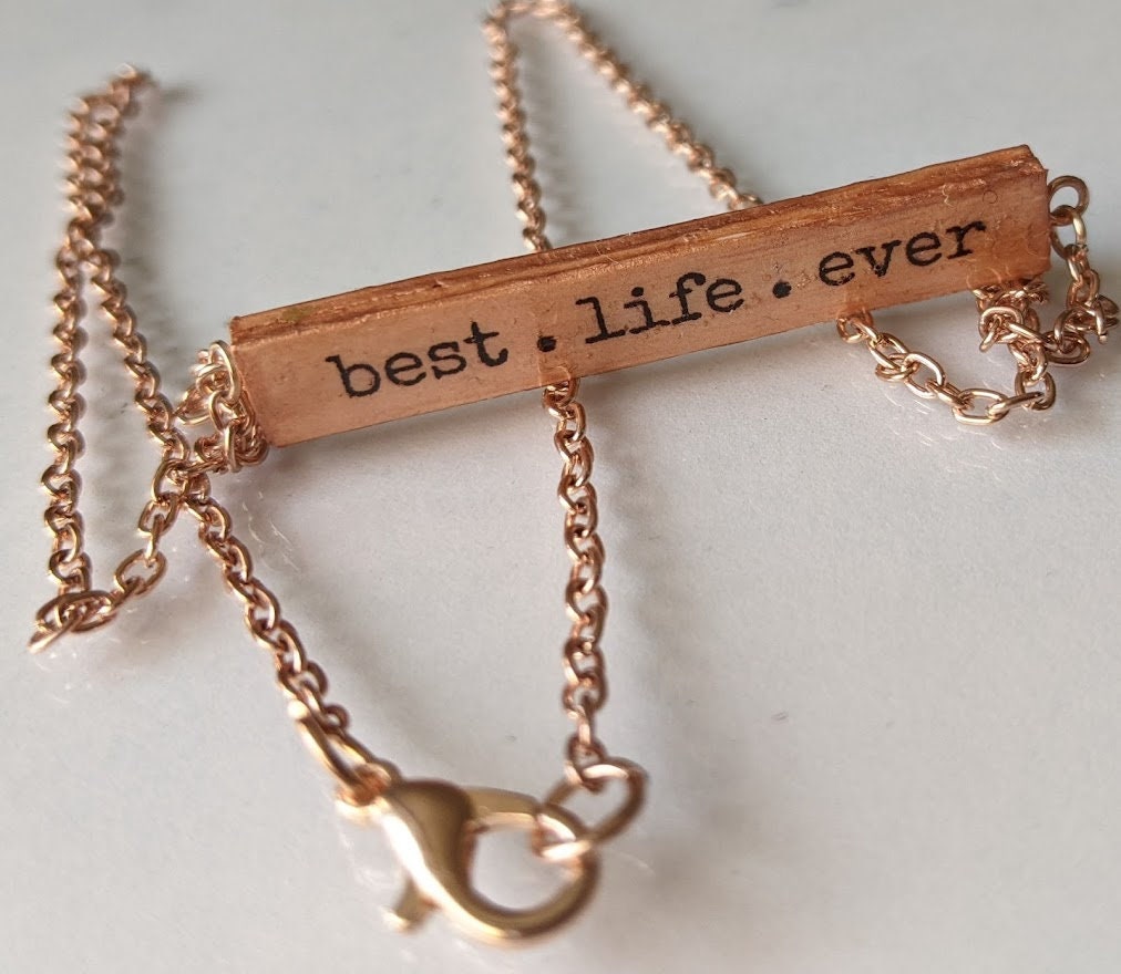 Personalized Silver Necklace Gift Best Life Ever