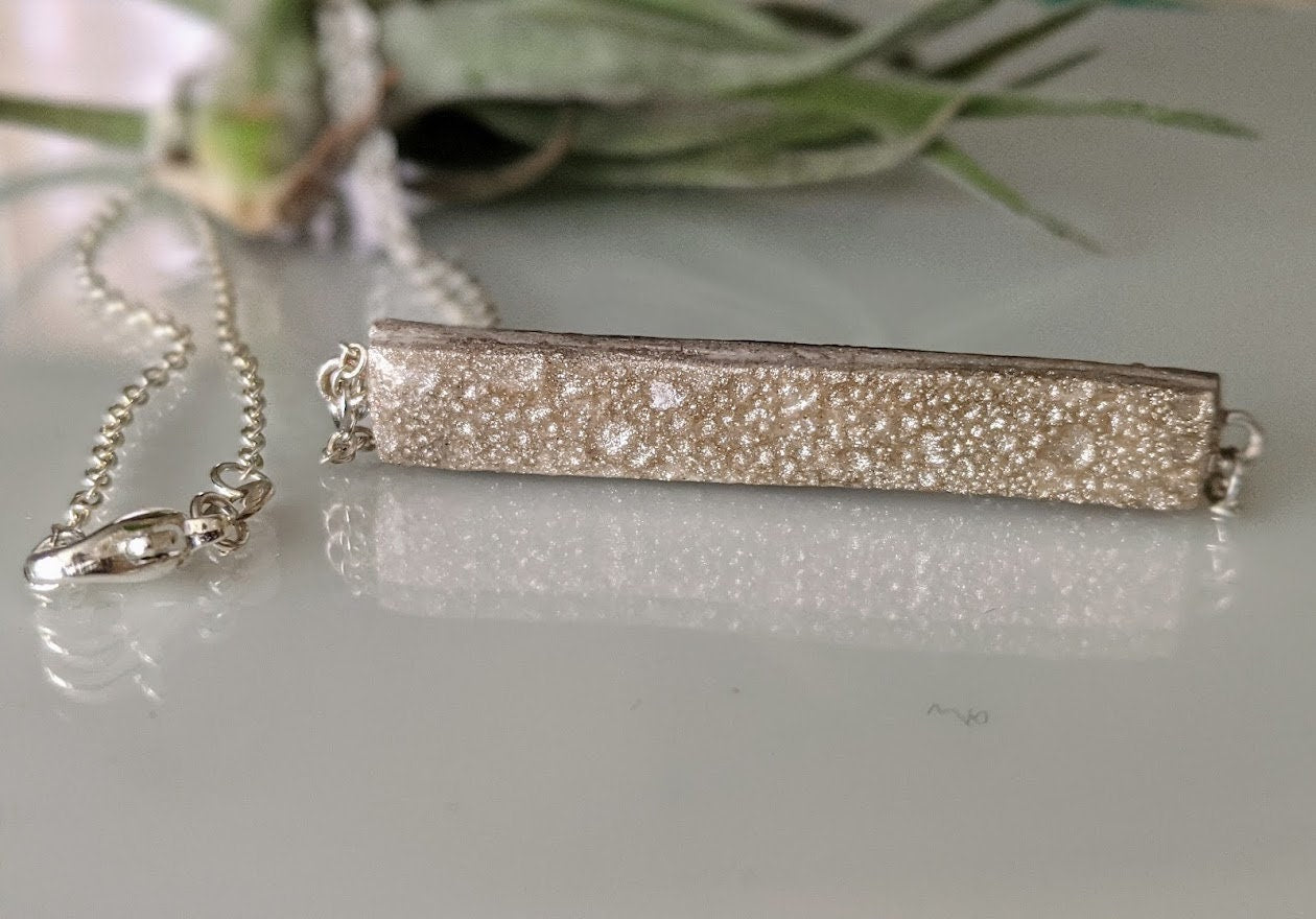 Faux Diamond Bar Necklace