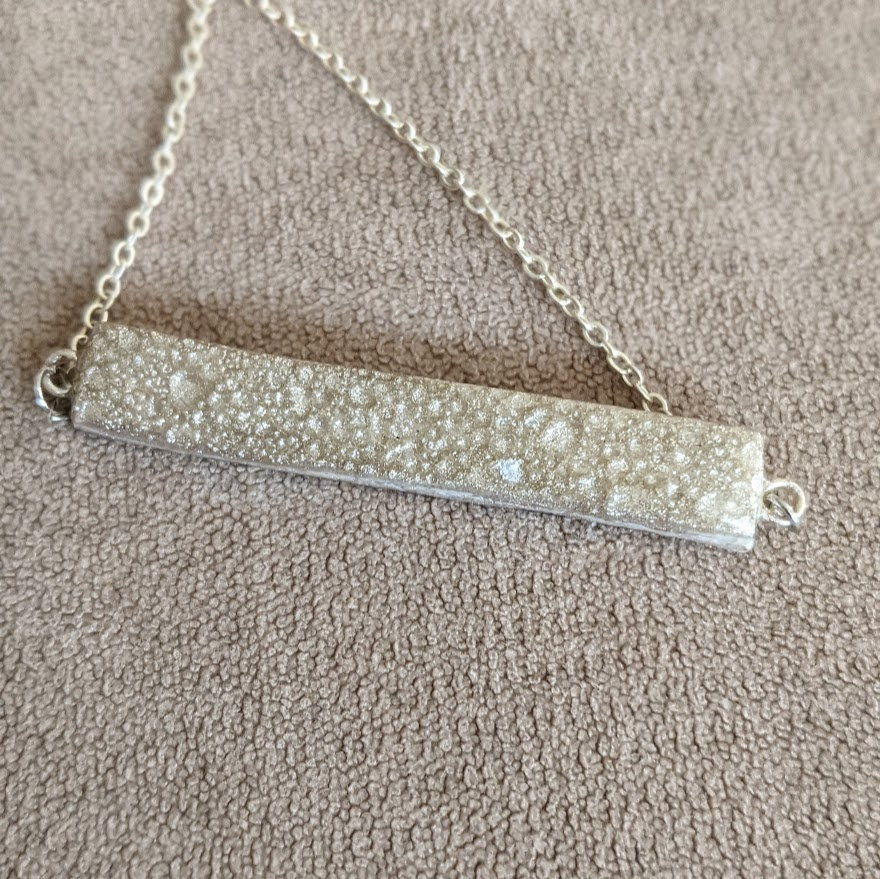 Faux Diamond Bar Necklace