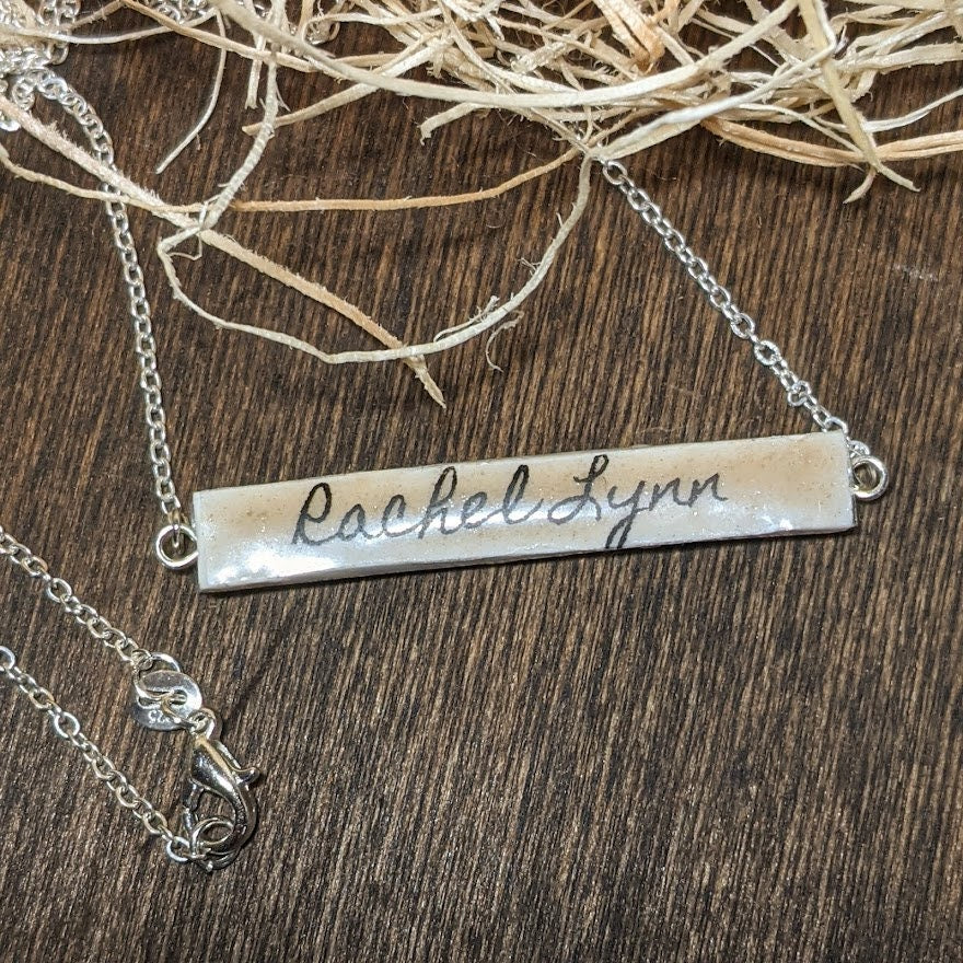 Personalized Bar Name Necklace REVERSIBLE Cowgirl Jewelry