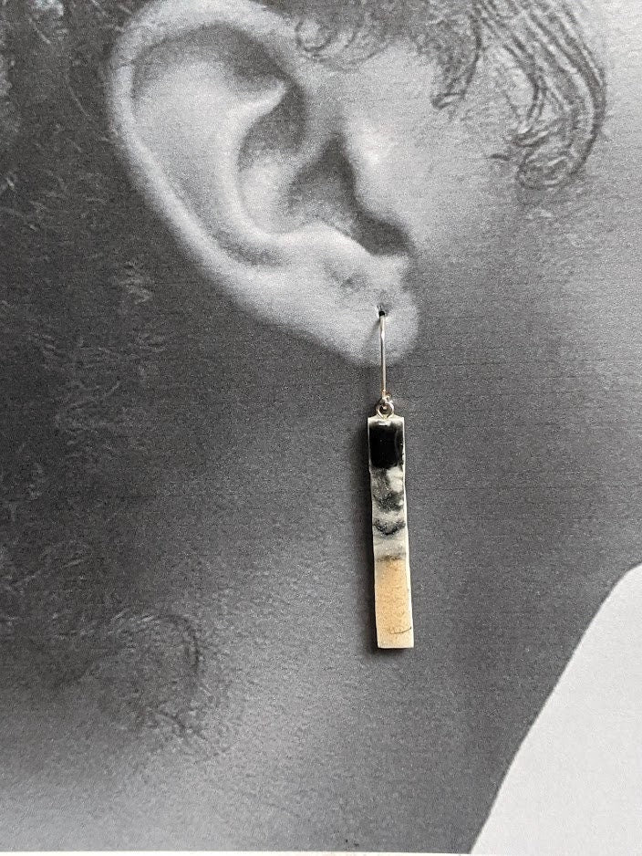 Ceramic Bar Earring REVERSIBLE Stick Jewelry 026