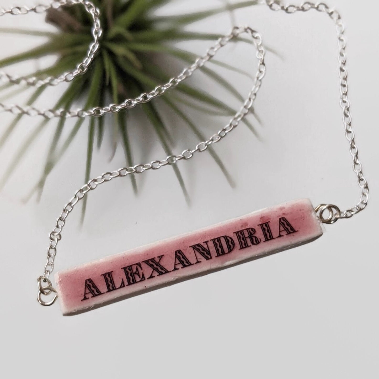 Pastel Bar Necklace REVERSIBLE Personalized Name Pendant