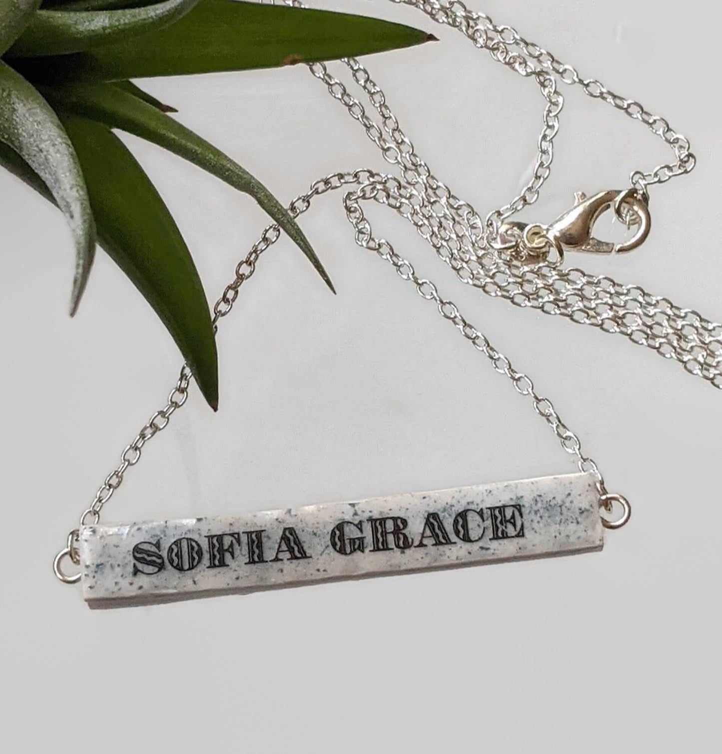 Pastel Bar Necklace REVERSIBLE Personalized Name Pendant