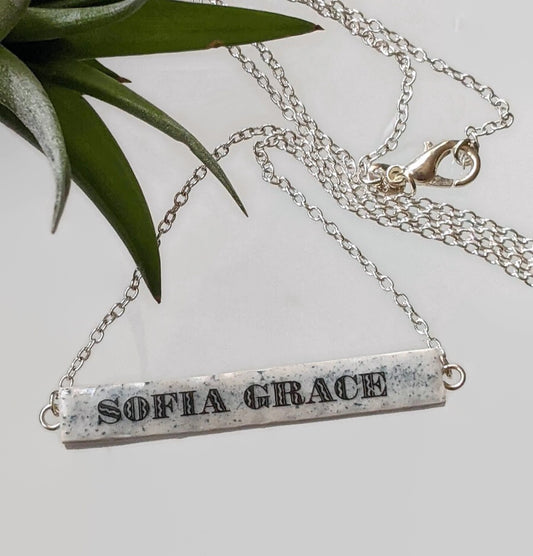 Pastel Bar Necklace Personalized Name Pendant