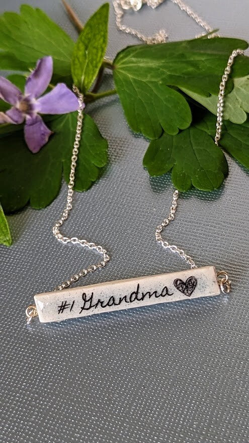 Personalized REVERSIBLE Bar Necklace Grandmother Abuelita Nonna Grandma Glamma